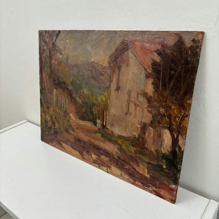 Classic Landscape Oil Painting "Stone House" Detailed Small Art Holland Art Shop