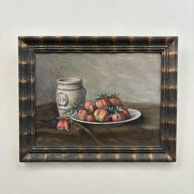 Vintage Still Life Oil Painting "Wood Plank" Authentic Small Artwork Holland Art Shop