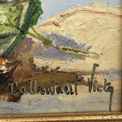 Rustic Seascape Oil Painting "Small Boat" Handcrafted Small Art Holland Art Shop