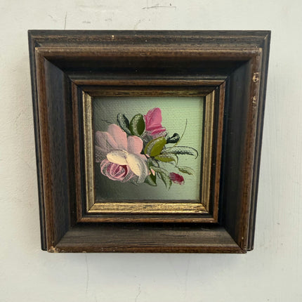 Traditional Floral Still Life Oil Painting "Framed Rose" Authentic Small Art Holland Art Shop