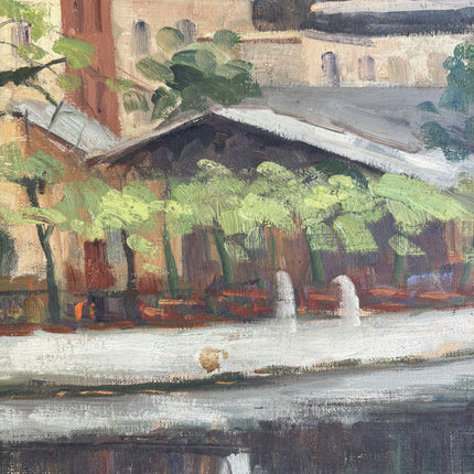 Original Cityscape Oil Painting "Row Houses" Detailed Art Holland Art Shop