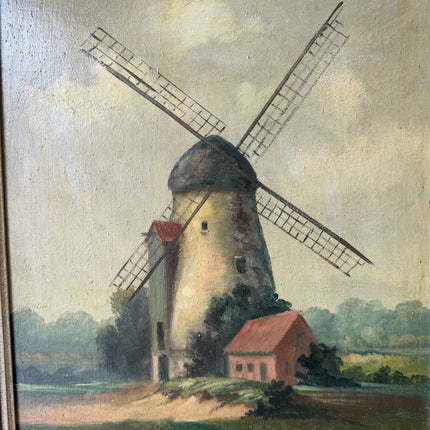 Vintage Landscape Oil Painting "Old Windmill" Timeless Artwork Holland Art Shop