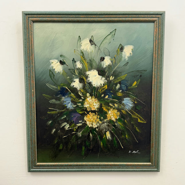 Original Floral Still Life Oil Painting "Floral Bouquet" Rustic Artwork Holland Art Shop