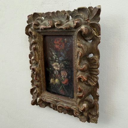 Traditional Floral Still Life Oil Painting "Ornate Frame" Elegant Small Art Holland Art Shop