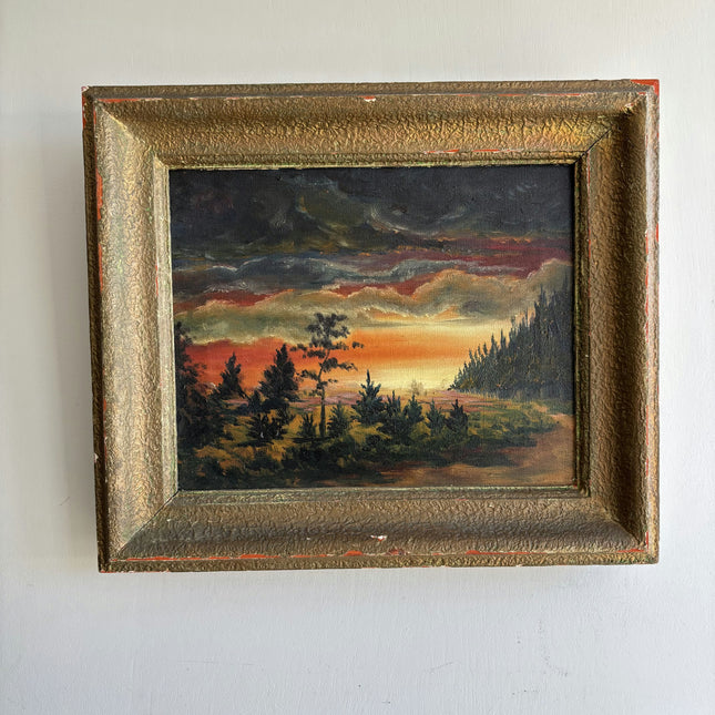 Refined Landscape Oil Painting "Gold Frame" Original Small Art Holland Art Shop