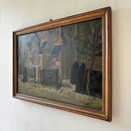 Detailed Cityscape Oil Painting "Framed Painting" Traditional Small Art Holland Art Shop