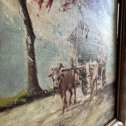 Classic Landscape Oil Painting "Ox Cart" Elegant Art Holland Art Shop