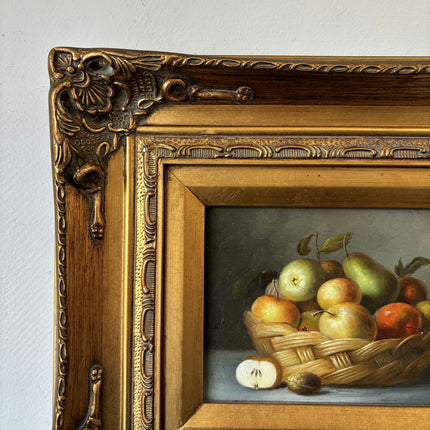 Traditional Oil Painting Still Life "Fruit Basket" Remarkable Small Art Holland Art Shop