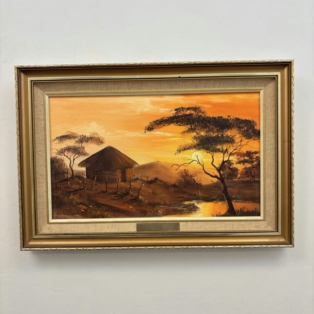 Rustic Landscape Oil Painting "Thatched Hut" Expressive Art Holland Art Shop
