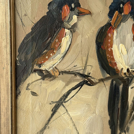 Traditional Animals Oil Painting "Three Birds" Authentic Art Holland Art Shop