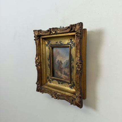 Vintage Landscape Oil Painting "Gilded Frame" Refined Small Art Holland Art Shop