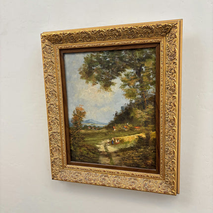 Detailed Landscape Oil Painting "Country Path" Refined Small Art Holland Art Shop