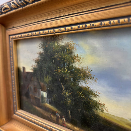 Timeless Landscape Oil Painting "Golden Frame" Authentic Small Art Holland Art Shop