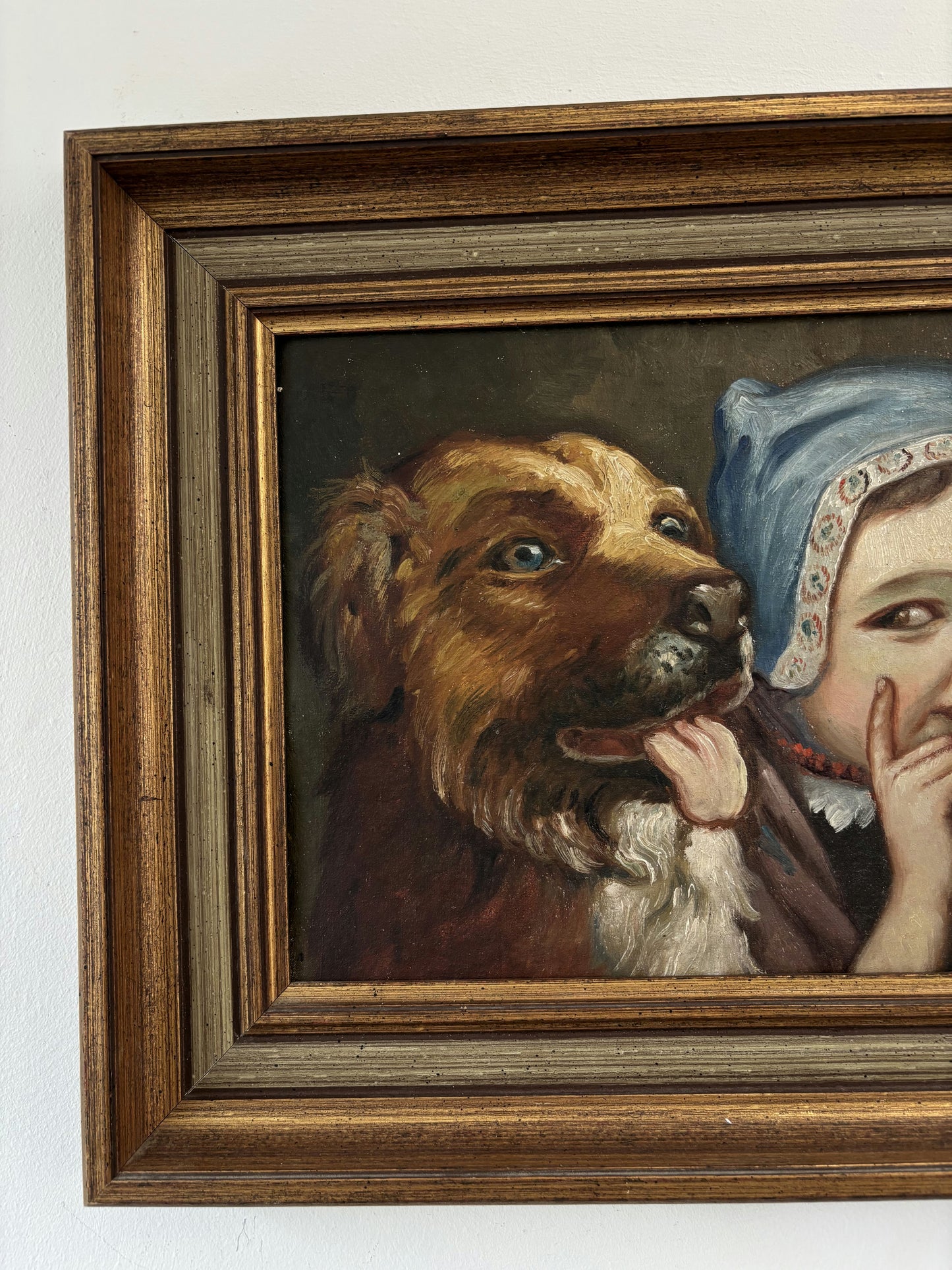 Traditional Oil Painting Animals "Playful Companions" Original Medium Artwork