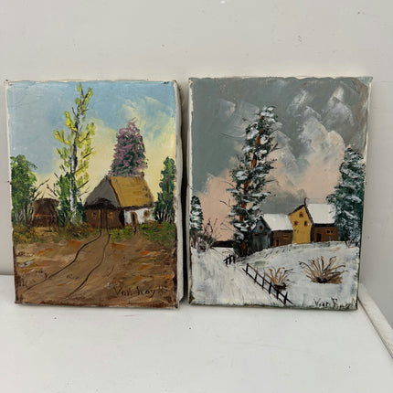 Original Landscape Oil Painting "Thatched Cottage" Classic Small Art Holland Art Shop