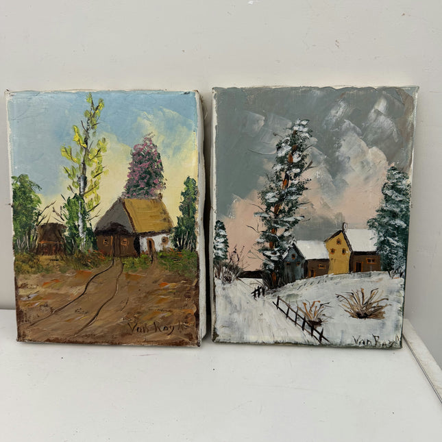 Original Landscape Oil Painting "Thatched Cottage" Classic Small Art Holland Art Shop
