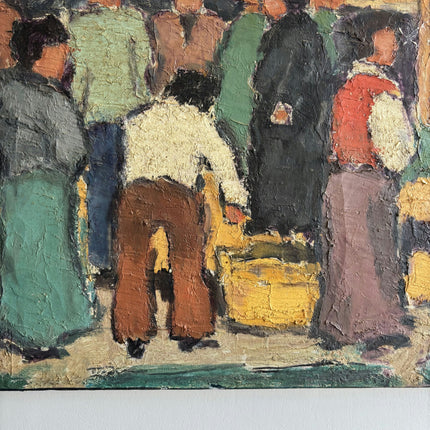 Timeless Figurative Oil Painting "Crowded Figures" Rustic Artwork Holland Art Shop