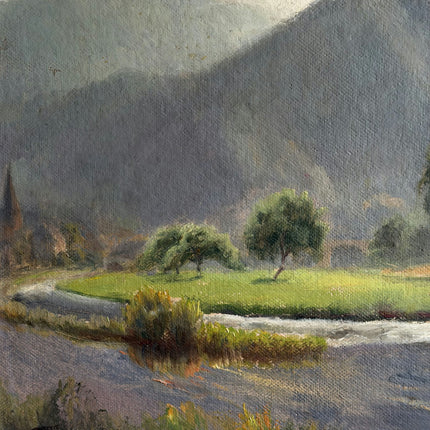 Vintage Landscape Oil Painting "Framed Landscape" Authentic Large Art Holland Art Shop