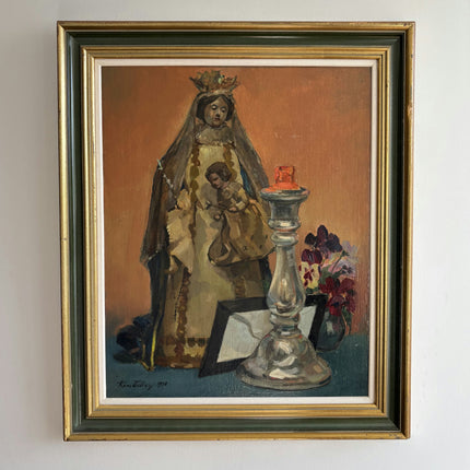 Authentic Figurative Oil Painting "Madonna Statue" Refined Artwork Holland Art Shop