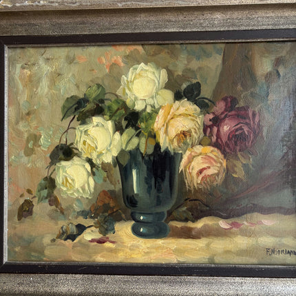 Detailed Floral Still Life Oil Painting "Vase Roses" Timeless Art Holland Art Shop