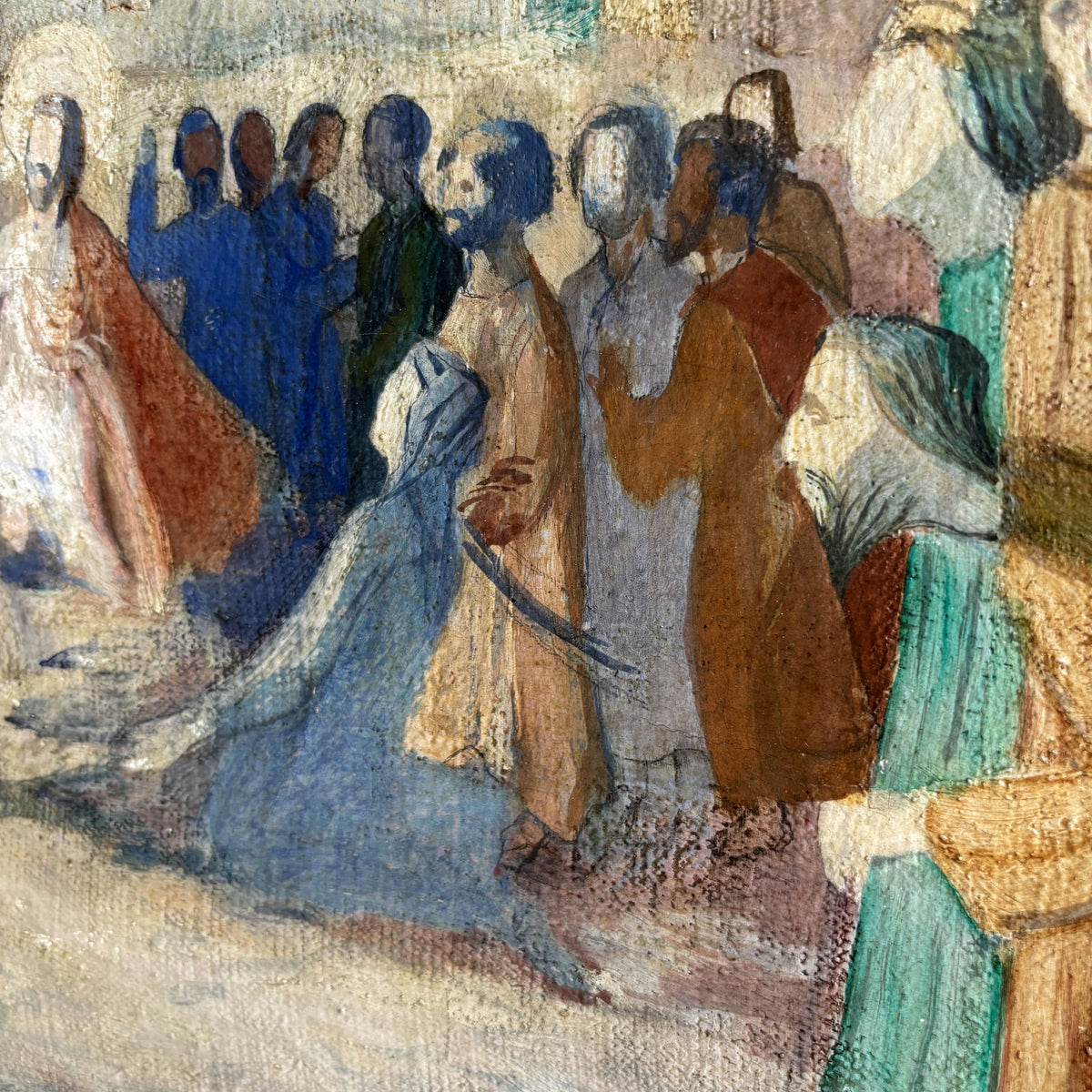 Rustic Religious  Oil Painting 