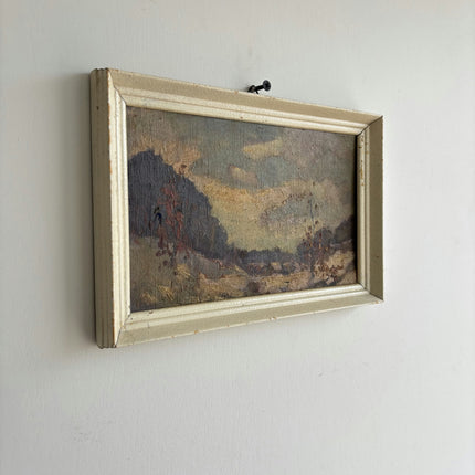 Rustic Seascape Oil Painting "Rock Cliff" Expressive Small Art Holland Art Shop