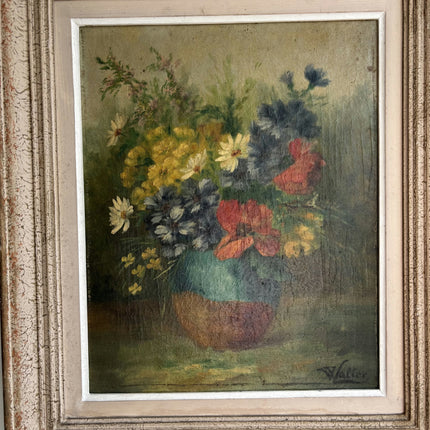 19th Century Antique Floral Still Life Oil Painting "Flower Vase" Artwork Holland Art Shop