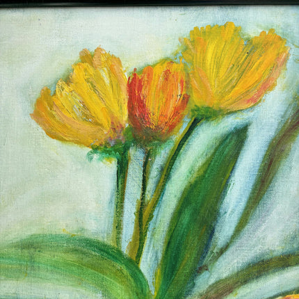 Timeless Floral Still Life Oil Painting "Yellow Tulips" Authentic Artwork Holland Art Shop