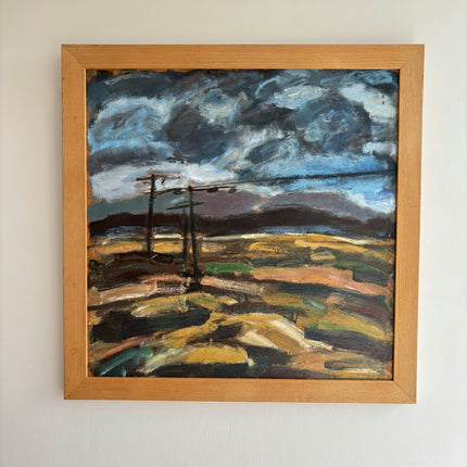 Detailed Landscape Oil Painting "Telephone Poles" Traditional Art Holland Art Shop