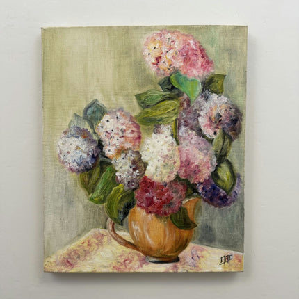 Timeless Flowery Still Life Oil Painting "Wooden Fence" Vintage Artwork Holland Art Shop