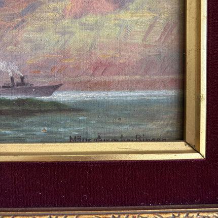 Expressive Landscape Oil Painting "Gilded Frame" Classic Small Art Holland Art Shop