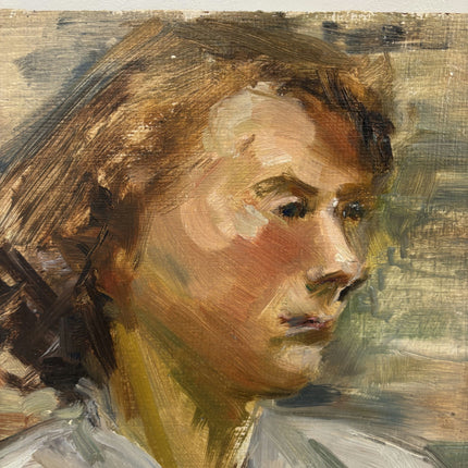 Original Portrait Oil Painting "Young Woman" Traditional Small Artwork Holland Art Shop