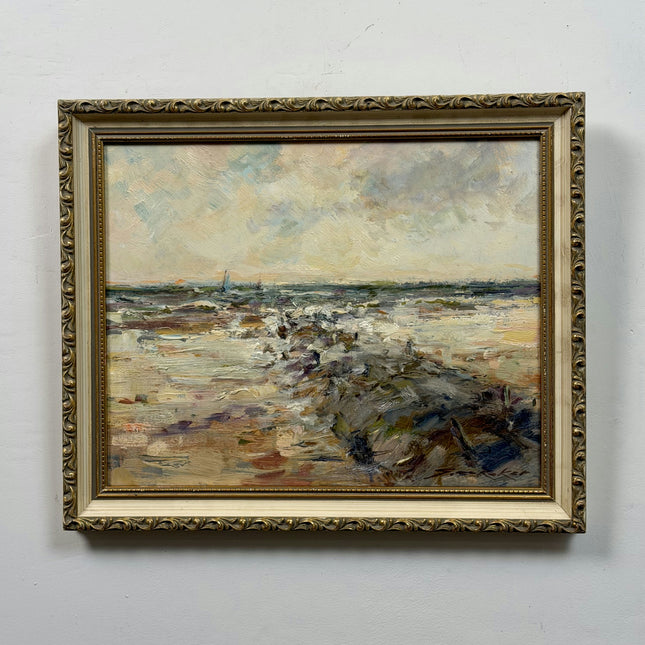 Detailed Seascape Oil Painting "Seascape Painting" Authentic Small Art Holland Art Shop