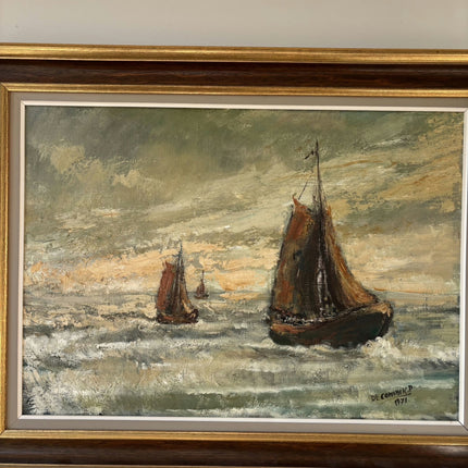Detailed Seascape Oil Painting "Sailing Boat" Traditional Large Art Holland Art Shop