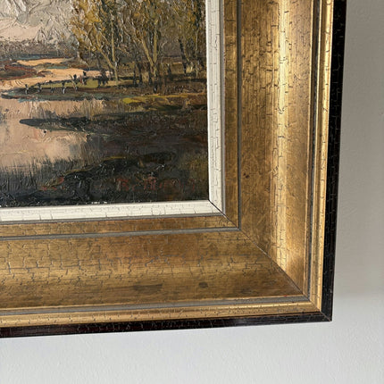 Traditional Landscape "Thatched Cottage" Elegant Large Artwork Holland Art Shop