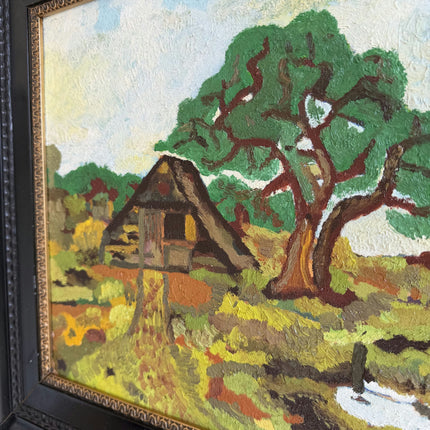 Original Farm Oil Painting "Thatched Cottage" Traditional Art Holland Art Shop