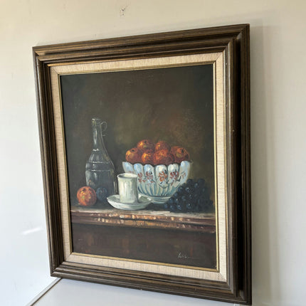 Expressive Still Life Oil Painting "Fruit Bowl" Refined Large Artwork Holland Art Shop
