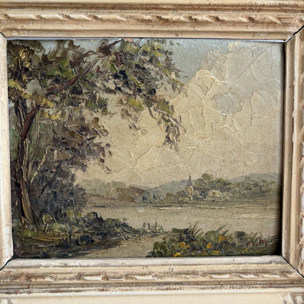 Handcrafted Landscape Oil Painting "Gilded Frame" Detailed Small Artwork Holland Art Shop