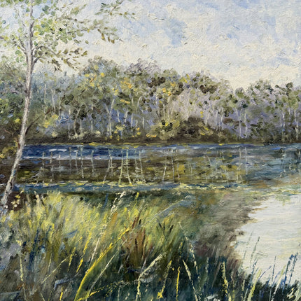 Elegant Landscape Oil Painting "Reed Marsh" Authentic Art Holland Art Shop