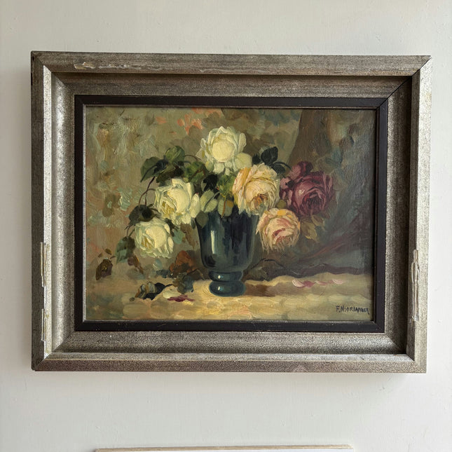 Detailed Floral Still Life Oil Painting "Vase Roses" Timeless Art Holland Art Shop