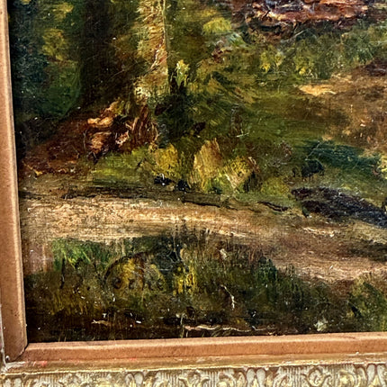 19th Century Antique Landscape Oil Painting "Gilded Frame" Artwork Holland Art Shop