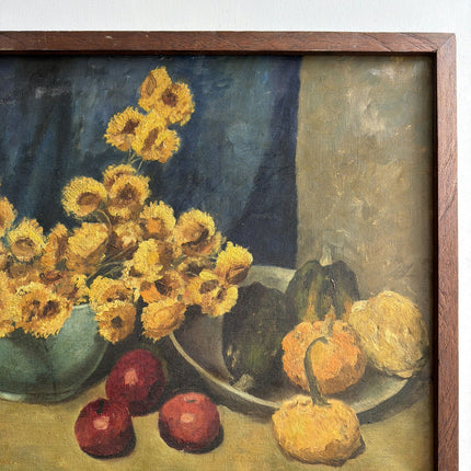 Vintage Floral Still Life Oil Painting "Yellow Bouquet" Authentic Art Holland Art Shop