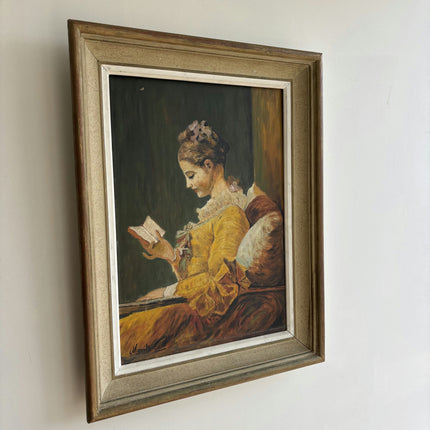 Rustic Portrait Oil Painting "Reading Woman" Traditional Art Holland Art Shop