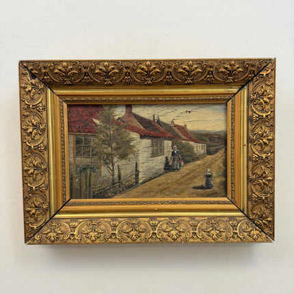 Refined Scenery Oil Painting "Wooden Frame" Detailed Small Artwork Holland Art Shop