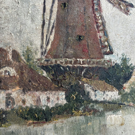 Rustic Landscape Oil Painting "Windmill Tower" Authentic Art Holland Art Shop