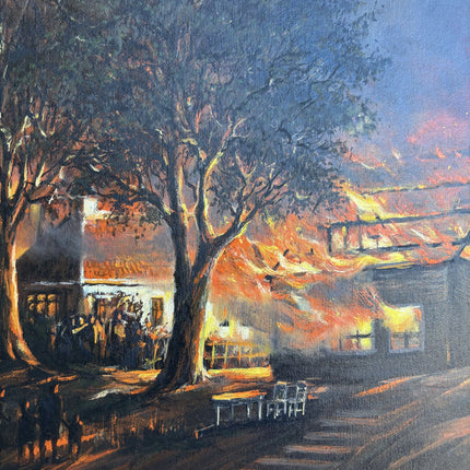 Rustic Cityscape Oil Painting "Ornate Frame" Elegant Belgique Artwork Holland Art Shop