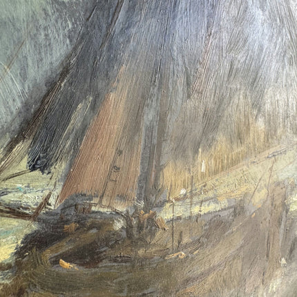 Expressive Seascape Oil Painting "Sailing Boat" Timeless Small Art Holland Art Shop