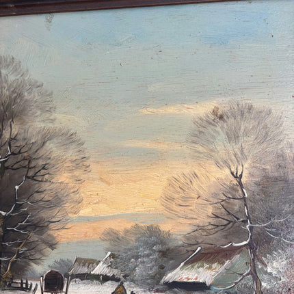 Handcrafted Farm Oil Painting "Thatched Cottage" Expressive Art Holland Art Shop