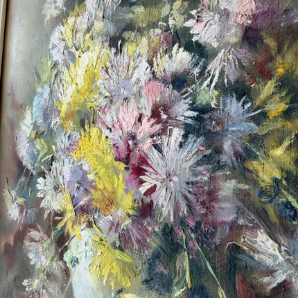 19th Century Oil Painting Floral Still Life "Flower Bouquet" Small Art Holland Art Shop