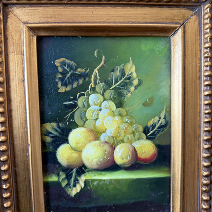 19th Century Oil Painting Still Life "Grapes And Apples" Small Artwork Holland Art Shop